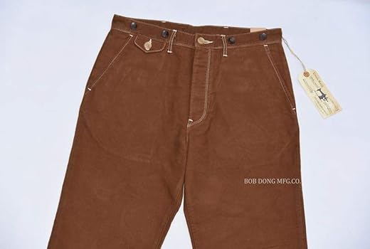 パンツ UND MANY MOTIF BUTTON PANTS BOB Dong Casual Twill Chino Vintage Style Men's Pants with